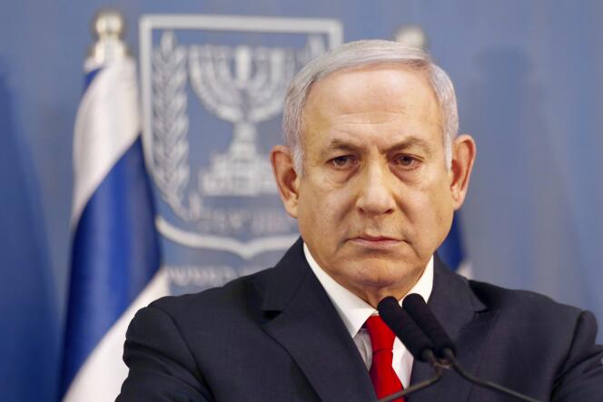 Le premier ministre israélien, Benyamin Nétanyahou, lors de son discours, le 18 novembre, à Tel Aviv.