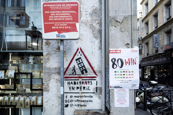 La rue d’Aubagne, à Marseille, le 14 novembre. Olivier MONGE/MYOP POUR « LE MONDE »