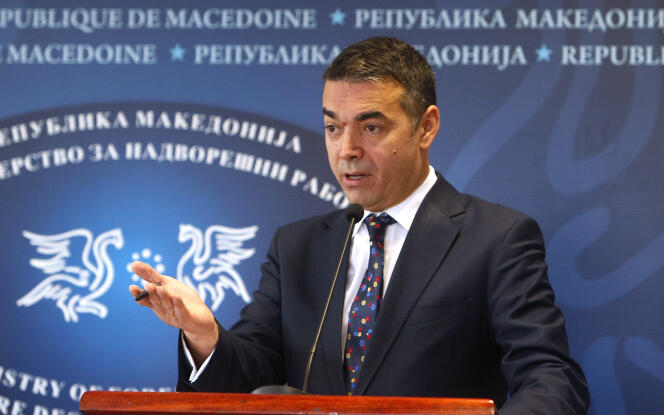 Le ministre macédonien des affaires étrangères, Nikola Dimitrov, à Skopje, la capitale du pays, le 21 novembre 2018.