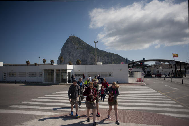 A la frontière entre l’Espagne et Gibraltar, en 2017.