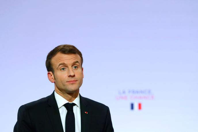 President Emanuel Macron during his speech at Elysee before 2000 mayor on November 21.