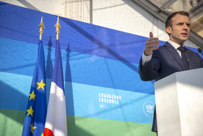 Emmanuel Macron, président de la République, fait un discours après l’installation du Haut-Conseil pour le climat au Palais de l’Elysée à paris, mardi 27 novembre 2018.