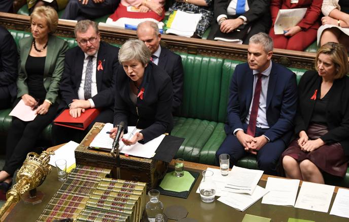 La première ministre Britannique, Theresa May, le 28 novembre à la Chambre des communes à Londres.