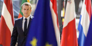 Emmanuel Macron, lors du sommet européen du 29 juin 2018, à Bruxelles.