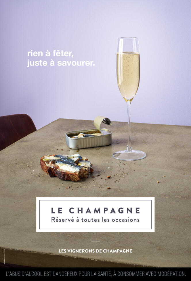 La campagne de publicité du Syndicat général des vignerons de la Champagne, en 2018.