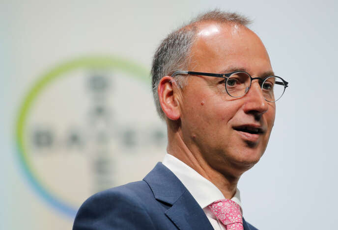 Werner Baumann, PDG de Bayer, lors de l’assemblée générale annuelle des actionnaires du groupe, à Bonn (ouest de l’Allemagne), en mai.