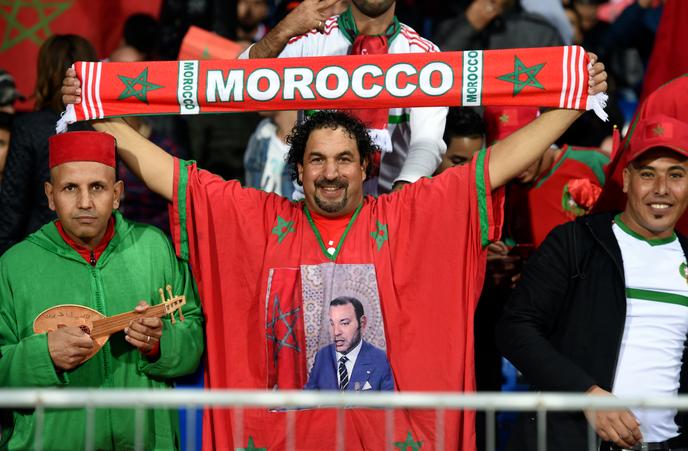 Des supporters marocains lors dâun match contre le Cameroun au stade Mohammed-V de Casablanca, le 16Â novembre 2018.