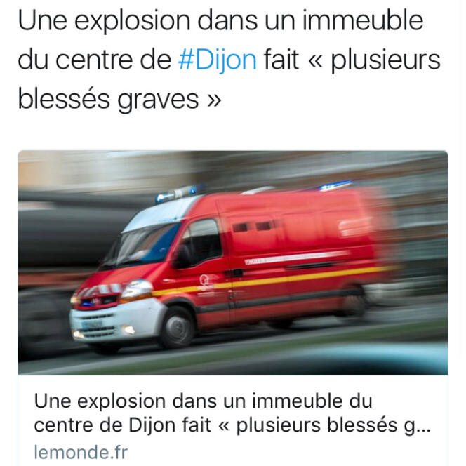 Julien Muguet, photojournaliste, a réalisé des captures d’écran des occurrences du camion rouge des pompiers, sur Twitter, de 2016 à 2018.