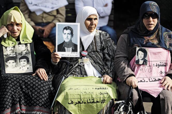 Des familles de disparus, le 28 novembre, à Beyrouth.
