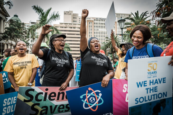 Marche pour la science à Durban, en Afrique du Sud, le 14 avril 2018.