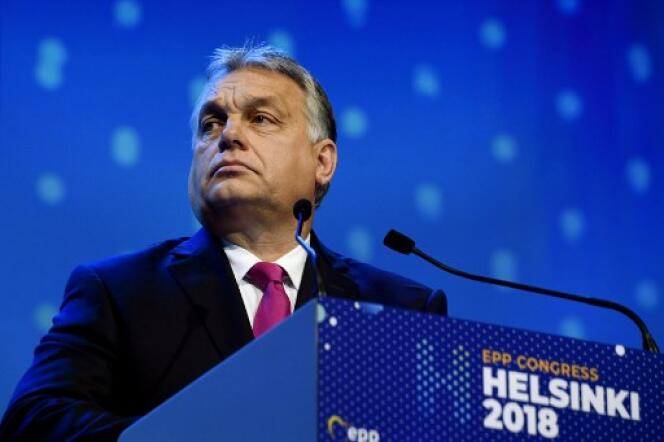 Viktor Orban, le 8 novembre, au congrès du Parti populaire européen, à Helsinki.