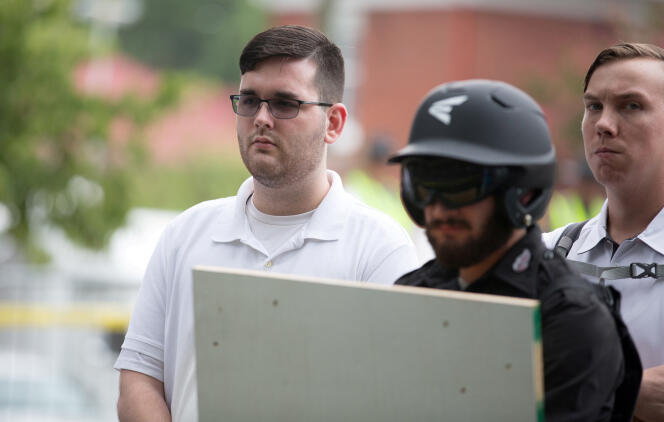 James Fields, durant le rassemblement des nationalistes blancs à Charlottesville, en août 2017.