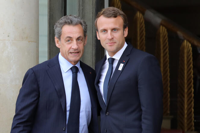 Nicolas Sarkozy et Emmanuel Macron, en septembre 2017 à Paris.