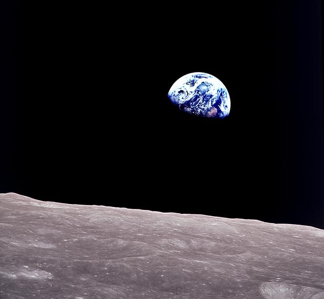 Planet Earth seen from the Moon, in a photo released by NASA in 1968.