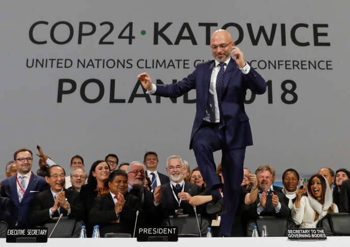 Michal Kurtyka, le président des débats et secrétaire d’Etat polonais à l’environnement, à l’issue de la COP24.