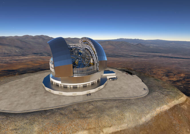 L’Extremely Large Telescope tel qu’imaginé par l’Observatoire européen austral.