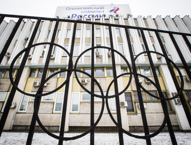 Le siège du Comité olympique russe, à Moscou, le 6 décembre.