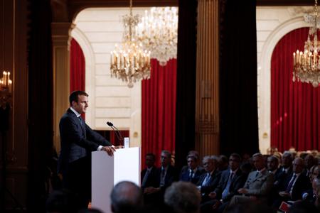 Emmanuel Macron lors de la conférence des ambassadeurs, en août 2017.