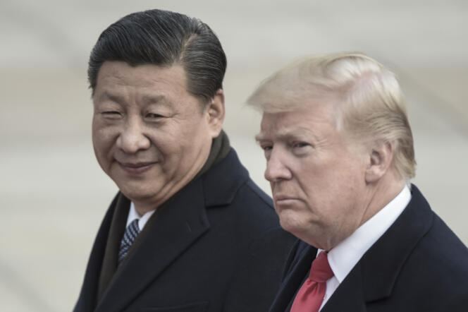 Le président chinois, Xi Jinping, et son homologue américain, Donald Trump, à Pékin, en novembre 2017.