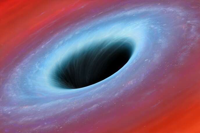 Illustration infographique d'un trou noir, objet céleste si massif que rien ne peut échapper à son attraction gravitationnelle, pas même la lumière.