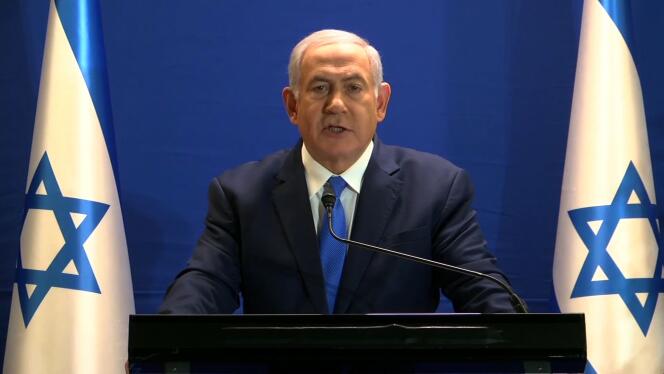Le premier ministre israélien, Benyamin Nétanyahou, lors de son allocution à la télévision, le 7 janvier.
