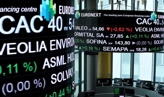 Les offres pour le CAC 40 ont été envoyées au siège d'Euronext laDfense près de Paris le 27 avril 2018.