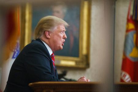 Donald Trump, lors de son allocution télévisée à Washington, le 8 janvier.