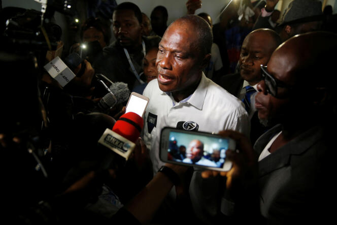 L’opposant congolais Martin Fayulu, candidat à l’élection présidentielle en RDC, à Kinshasa, le 30 décembre 2018.