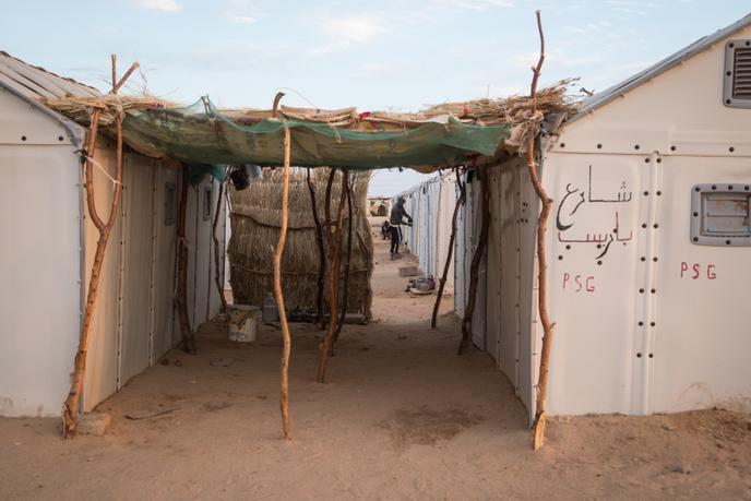 A Sudanese refugee camp, located 13 kilometers from Agadez by the United Nations High Commissioner for Refugees, where more than 1,500 people live.