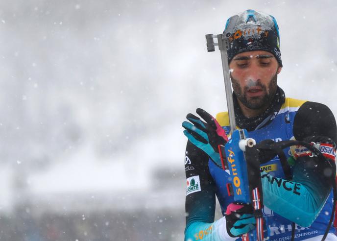 Martin Fourcade at the Biathlon World Cup event in Oberhof, Germany on January 12th.