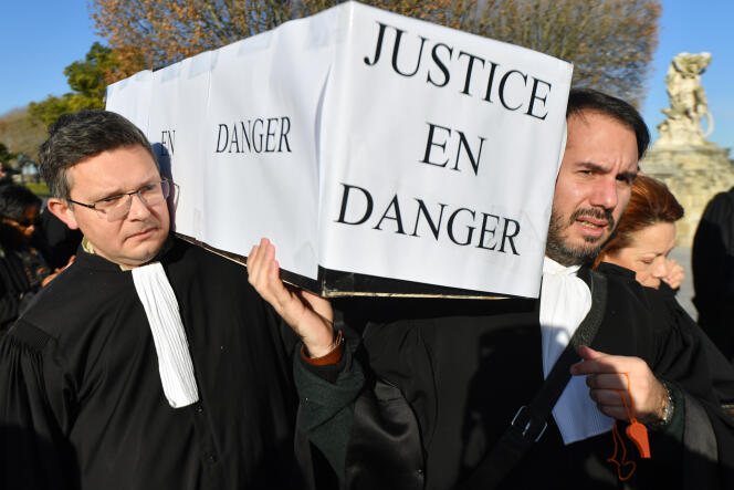 Manifestation contre la réforme de la justice, en décembre 2018 à Montpellier.