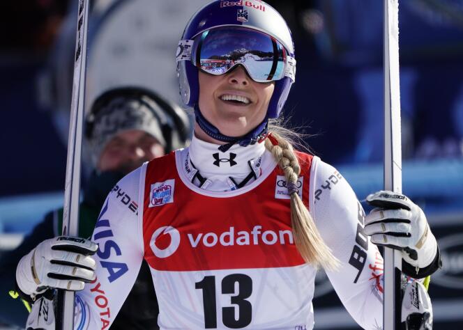Lindsey Vonn après la descente de Cortina d’Ampezzo, 18 janvier.