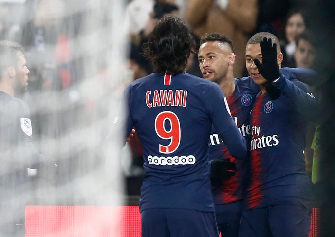 Kylian Mbappe, Neymar and Edinson Cavani, January 19, at the Parc des Princes.