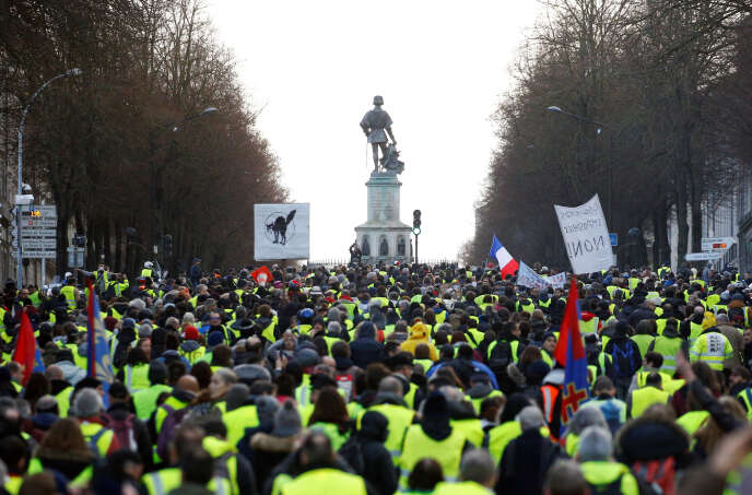 Manifestation des « gilets jaunes », samedi 19 janvier, à Angers.