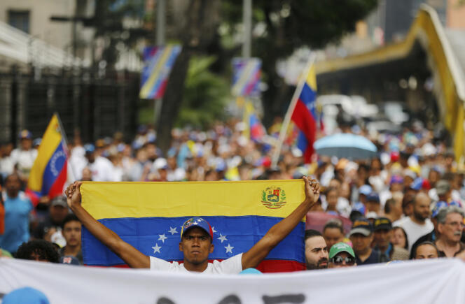 Lors de la dernière manifestation de l’opposition, le 23 janvier à Caracas.