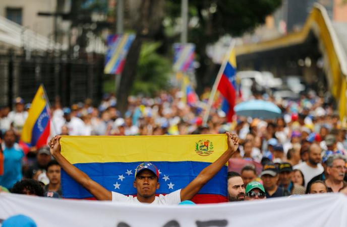 Lors de la dernière manifestation de l’opposition, le 23 janvier à Caracas.