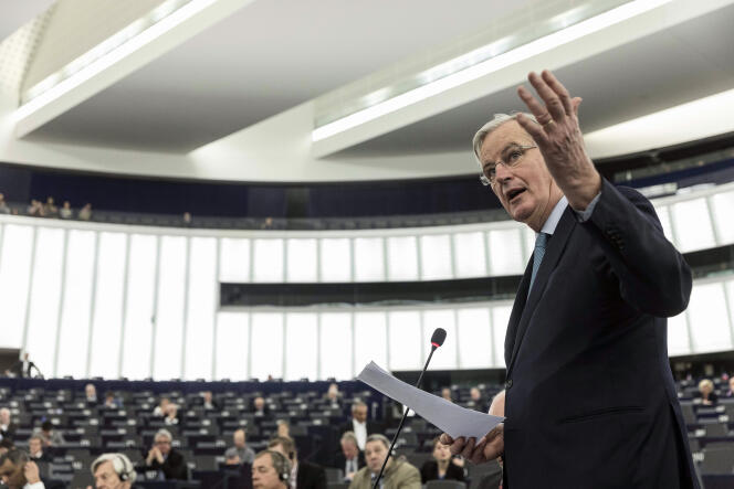 Michel Barnier, le négociateur en chef du Brexit pour l’UE, lors d’un débat au Parlement européen, à Strasbourg, le 16 janvier.