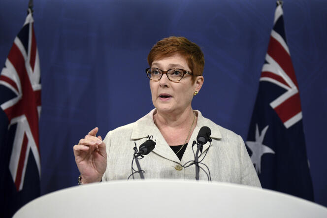 Marise Payne, lors d’une conférence de presse à Sydney, le 24 janvier.
