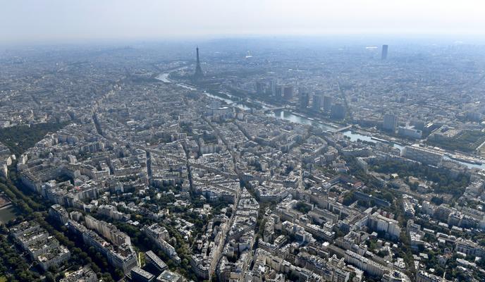 Vue aérienne de Paris.