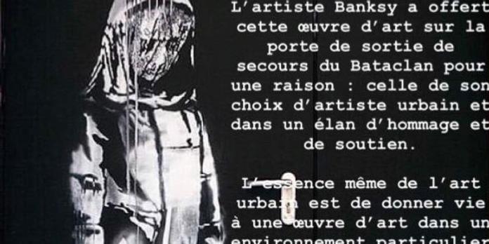 Vol D Une œuvre De Banksy En Hommage Aux Victimes Du Bataclan