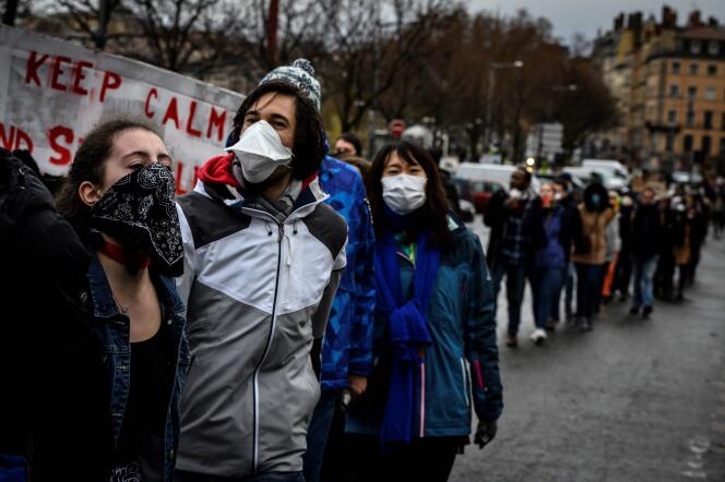 Lors de la marche pour le climat, dimanche 27 janvier, à Lyon.