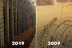 Une mise en scène de Benyamin Nétanyahou de la frontière entre Israël et l’Egypte, en 2009 et en 2019.