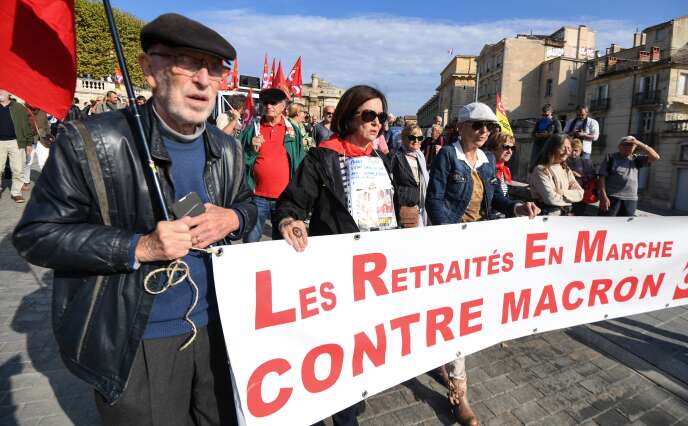 Manifestation de retraités, le 9 octobre à Montpellier.