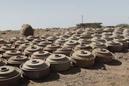 Mines antichar désamorcées, dans le sud-ouest du Yémen, à Mocha en 2018.