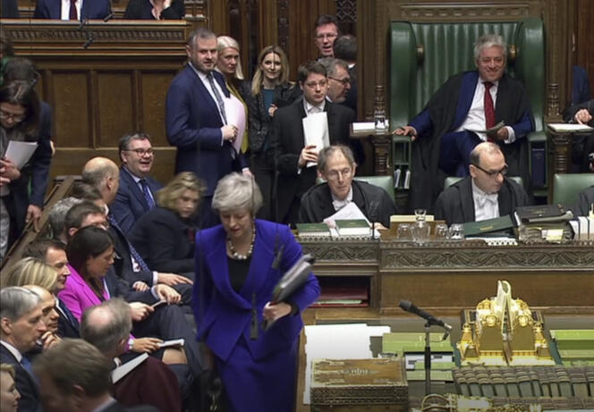 La première ministre britannique, Theresa May, le 30 janvier, à la Chambre des communes.