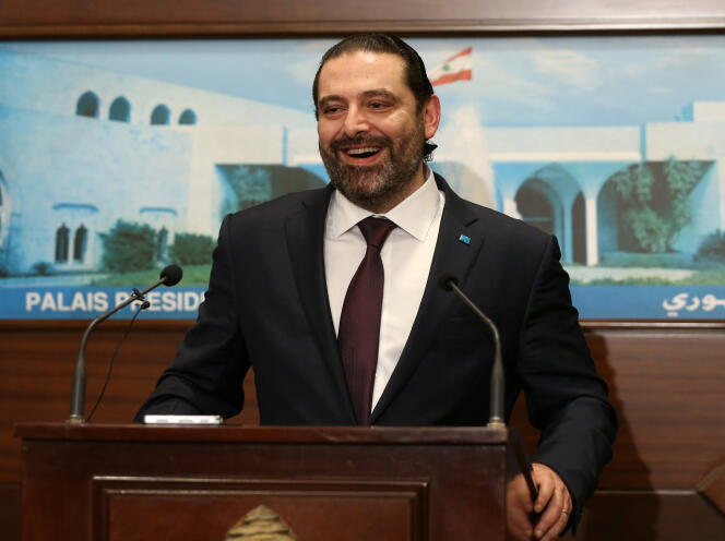 Saad Hariri, jeudi 31 janvier au palais présidentiel libanais de Baabda.