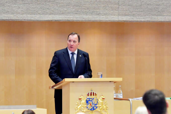 Le premier ministre suédois, Stefan Lofven, au Parlement, à Stockholm, le 2& janvier.
