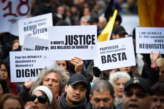 Des manifestants contre l’habitat indigne, samedi 2 février 2019 à Paris.