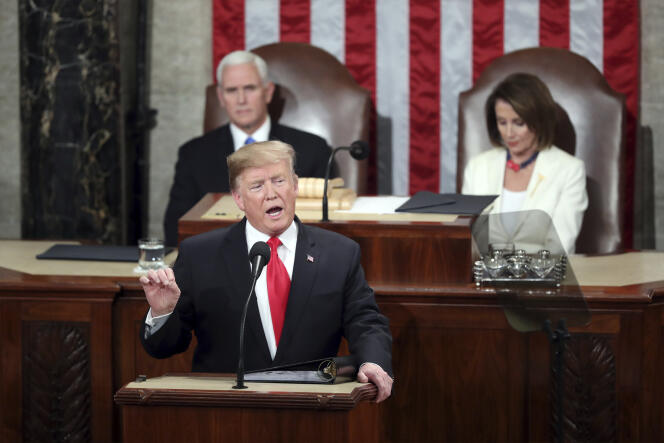 Donald Trump devant le Congrès américain durant son discours sur l’état de l’Union, le 5 février à Washington.