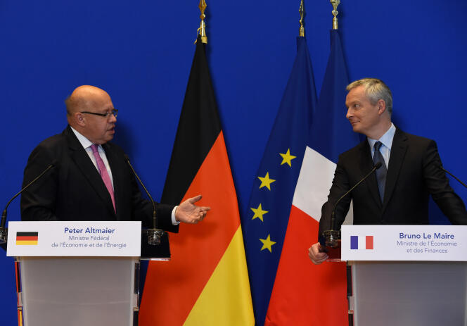 Peter Altmaier et Bruno Le Maire le 11 juillet 2018  lors d’une conférence de presse conjointe à Paris.